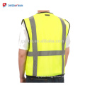 2018 Hot Selling 100% Polyester Hi-vis Yellow Durable Construction Worker Uniform Reflective Stripe Safety Vest With Pockets